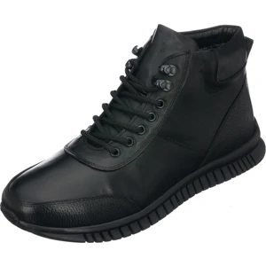 Costo Shoes AG7044 Siyah Büyük Numara Dana Derisi Rahat Geniş Kalıp Erkek Bot 47