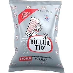 Billur Tuz Ekonomik Iyotlu Sof.deniz Tuzu 1500 gr