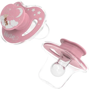 Kapaklı Yuvarlak Uçlu Pembe Uyku Emziği 18+ Ay