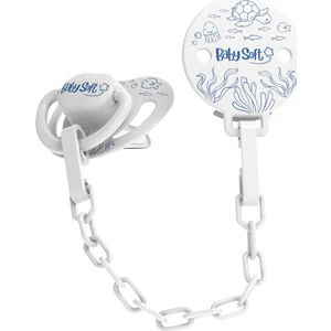 Lacivert Deniz Desenli Emzik Askısı & Damak Uçlu Emzik 0 - 6 Ay