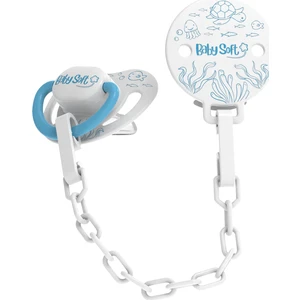 Mavi Deniz Desenli Emzik Askısı & Damak Uçlu Emzik 0 - 6 Ay