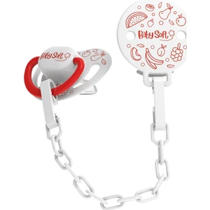 Kırmızı Meyve Desenli Emzik Askısı & Damak Uçlu Emzik 6 - 18 Ay