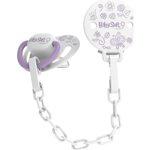 Lila Doğa Desenli Emzik Askısı & Damak Uçlu Emzik 6 - 18 Ay