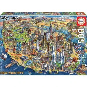 New York Şehir Haritası 500 Parça Puzzle
