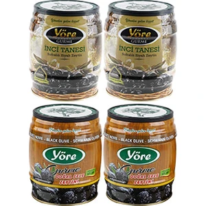 2'li İnci Tanesi Siyah Zeytin 750 gr Teneke + Yöre 2'li Sele Siyah Zeytin 750 gr Teneke