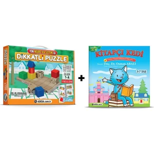 Adeda Yayıncılık Adeda Dikkatli Puzzle 1. Kademe 2-7 Yaş İlk Adım + Kitap Kedi