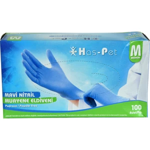Has-Pet Pudrasız Mavi  Eldiven Orta Boy (M) 100'lü Paket