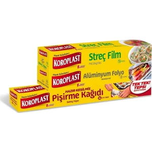 Mutfak Paketi ( Streç Film 15 M + Alüminyum Folyo 8 M + Hazır Kesilmiş Pişirme Kağıdı 16 Adet )