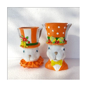 Dekoratif Tavşan Saksı Çift