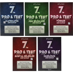 Bilfen Yayınları 7. Sınıf Pro & Test Yeni Nesil Soru Bankası Seti 5 Kitap