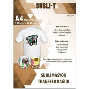Sublimasyon Transfer Baskı Kağıdı A4 Tekstil