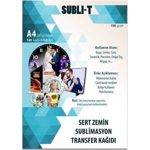 Sublimasyon Transfer Kağıdı A4 Sert Zemin