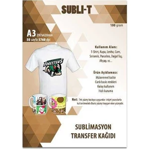 Sublimasyon Transfer Kağıdı A3 Tekstil