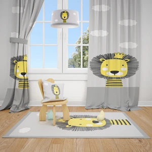 Talia Home Aslan Kral  Çocuk ve Bebek Odası Fon Perde 2 Kanat TLA-094