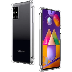 Samsung Galaxy M31 Anti-Drop Darbe Emici Silikon Kılıf Shockproof Kılıf AL-32983 Şeffaf
