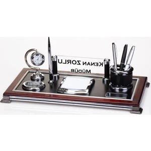 İsimlik Sepeti Sidney Masa İsimlik Seti Ahşap Ofis Masa İsimliği