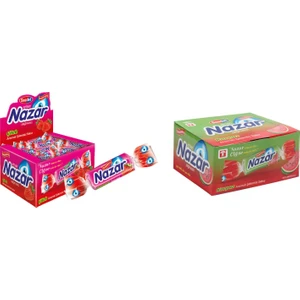 Nazar Çilek Aromalı Sakız 1,5 gr x 100'lü + Karpuz Aromalı Sakız 1,5 gr x 100'lü