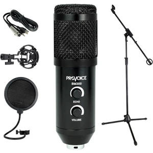 BM-300 Kayıt Mikrofonu+ Stand+ Pop Fitre + Shock Mount SİYAH