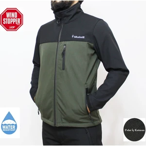 Softshell Erkek Mont Ceket - Haki Siyah