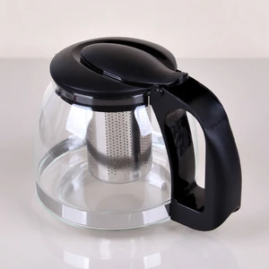 Renkli Çelik Süzgeçli Cam Demlik 700 Ml, Isıya Dayanıklı Cam Demlik