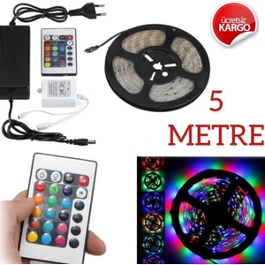 Ucuz Geldi Renkli Şerit LED Kendinden Trafolu Renk Değiştiren Kumandalı Rgb Animasyonlu Şerit LED