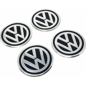 Özdemir Aksesuar Volkswagen Alüminyum Yapıştırma Jant Göbeği Siyah 4'lü 60MM