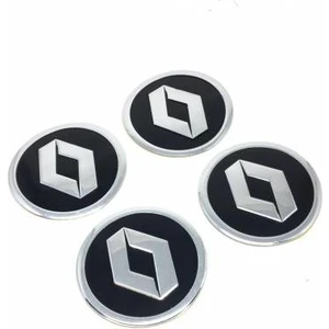 Özdemir Aksesuar Renault Alüminyum Yapıştırma Jant Göbeği Siyah 4'lü 60MM