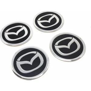 Özdemir Aksesuar Mazda Alüminyum Yapıştırma Jant Göbeği Siyah 4'lü 60MM