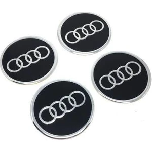 Özdemir Aksesuar Audi Alüminyum Yapıştırma Jant Göbeği Siyah 4'lü 60MM