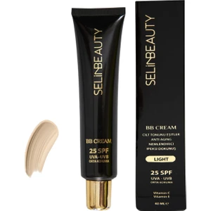 Selin Beauty BB Krem Light - Tüm Cilt Tipleri için Yaşlanma Karşıtı, C Vitamini ve Gül Yaprağı Özlü Nemlendirici, Leke Giderici