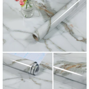 Mermer Desenli Mutfak Tezgah Üstü Yapışkanlı Folyo Beyaz