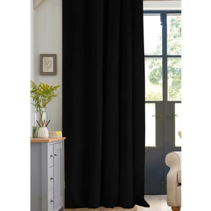 Ipek Dokuma Işık Geçirmez Blackout Karartma Perde  Siyah 130 x 260 cm