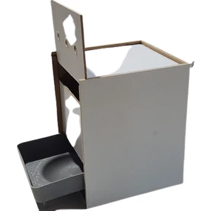 Muhabbet Kuş Yuvası - Sürgülü - Plastik Folluk -Ahşap Mdf Yuvalık 19 cm x 22 cm + 22 cm