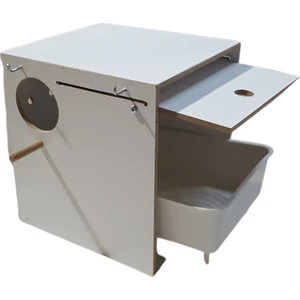 Uzun Sultan Yuvalık - Kızaklı - Plastik Folluk - Ahşap Mdf Yuva 20 cm x 29 cm + 23 cm