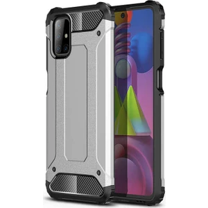- Samsung Galaxy M51 - Kılıf Çift Katman Zırh Tank Crash Military Kapak - Gri - T15248
