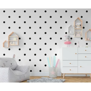 Elka Bayrak 4,5 cm Mat Siyah Yuvarlak Puantiye Duvar Sticker 100 Adet
