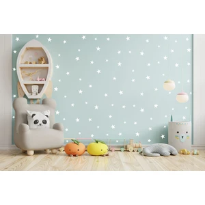Elka Bayrak 3-4-5 cm Mat Beyaz Yıldızlar Duvar Sticker 100 Adet
