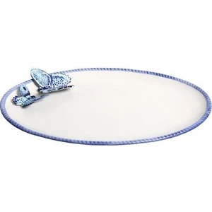 LYL102 Mavi Kelebek Oval Servis Tabağı
