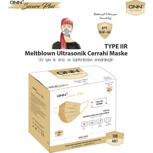 Secure Plus Meltblown Ultrasonik 3 Katlı Cerrahi Maske - Beyaz (100 Adet)