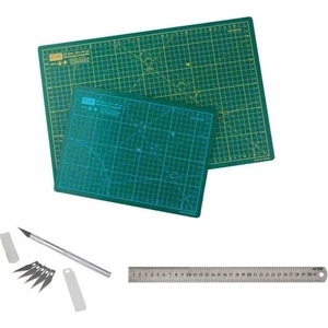 Ümraniye Hobi Sanat Ekonomik A3 Çift Taraflı Kesim Matı Seti 30 x 45 cm -2 Kretuar ve Çelik Cetvel