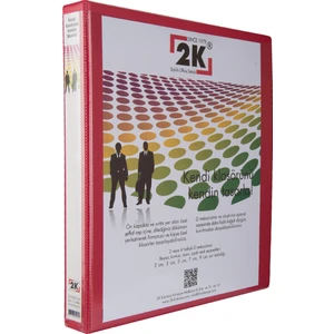 3 cm 2 Halkalı İç Dış Şeffaf Cepli Firma Sunum ve Evrak Klasörü 250 Yaprak Kırmızı