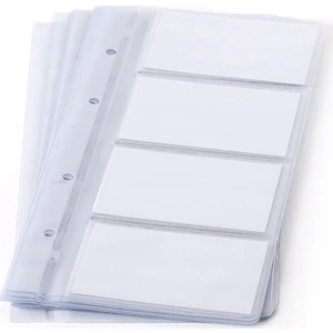 Mekanizmalı Kartvizit Albümü Yedeği Şeffaf Dar 4 Gözlü 12 x 25,5 cm