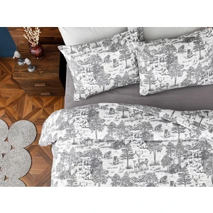 English Home Winter Forest Flanel Gri 160 x 220 cm Tek Kişilik Nevresim Takımı