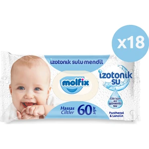 Izotonik Sulu Islak Mendil Hassas Ciltler 60'lı 18*60 1080 Yaprak