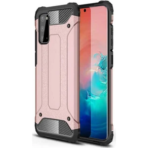 Case 4U Samsung Galaxy S20 FE Kılıf Çift Katmanlı Zırh Koruma Tank Crash Arka Kapak Rose Gold