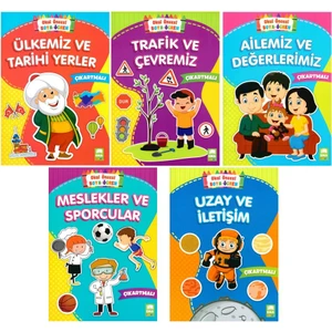 Okul Öncesi Boya Öğren Seti Çıkartmalı 5 Kitap Takım  Çocuk