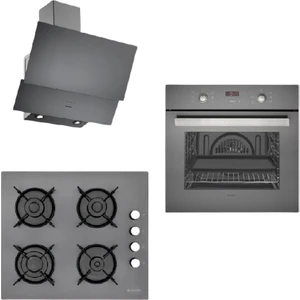 Lüx Antrasit Gri Ankastre Set (Ao 2163 G60 Fırın + Ah 1240 GG60 Ocak + Ch 1454 Rc G60 Davlumbaz)