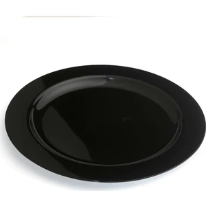 Siyah Plastik Tabak 23 cm