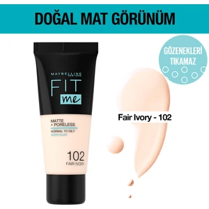Maybelline New York Fit Me Matte Fondöten - 102 Fair Ivory