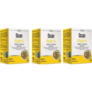 Ocean Vitamin D3 1000 Iu 50 Ml Damla 3 Lü Avantaj Paket